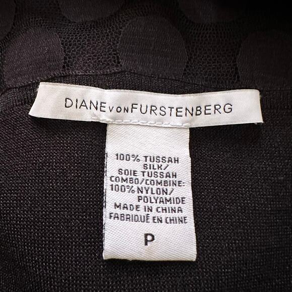 Diane Von Furstenberg black long sleeve silk knit duster robe size P - Picture 6 of 8